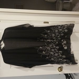 One Size, black, white cardigan